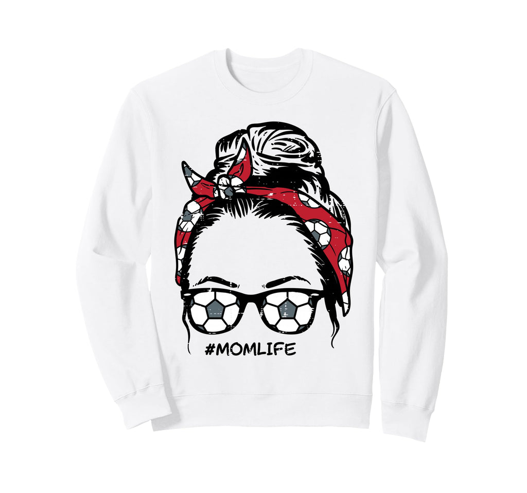 Soccer Bandana Sunglasses Mom Sweatshirt - Fun Novelty Design for Adults - T-Shirt, Sweatshirt, Hoodie