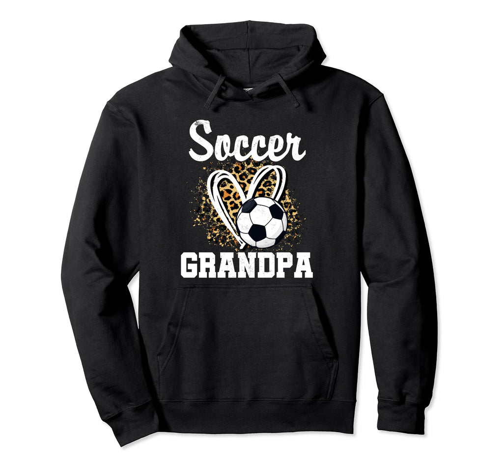 Soccer Grandpa Leopard Heart Matching Hoodie - Graphic Print for Adults - T-Shirt, Sweatshirt, Hoodie