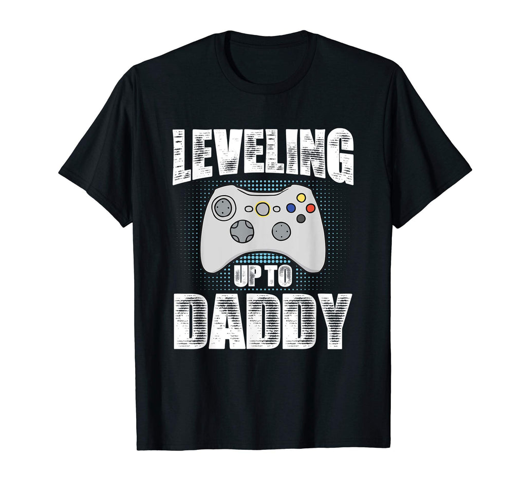 Mens Leveling Up To Daddy New Dad T-Shirt - Minimalist Print Men Women - T-Shirt, Sweatshirt, Hoodie