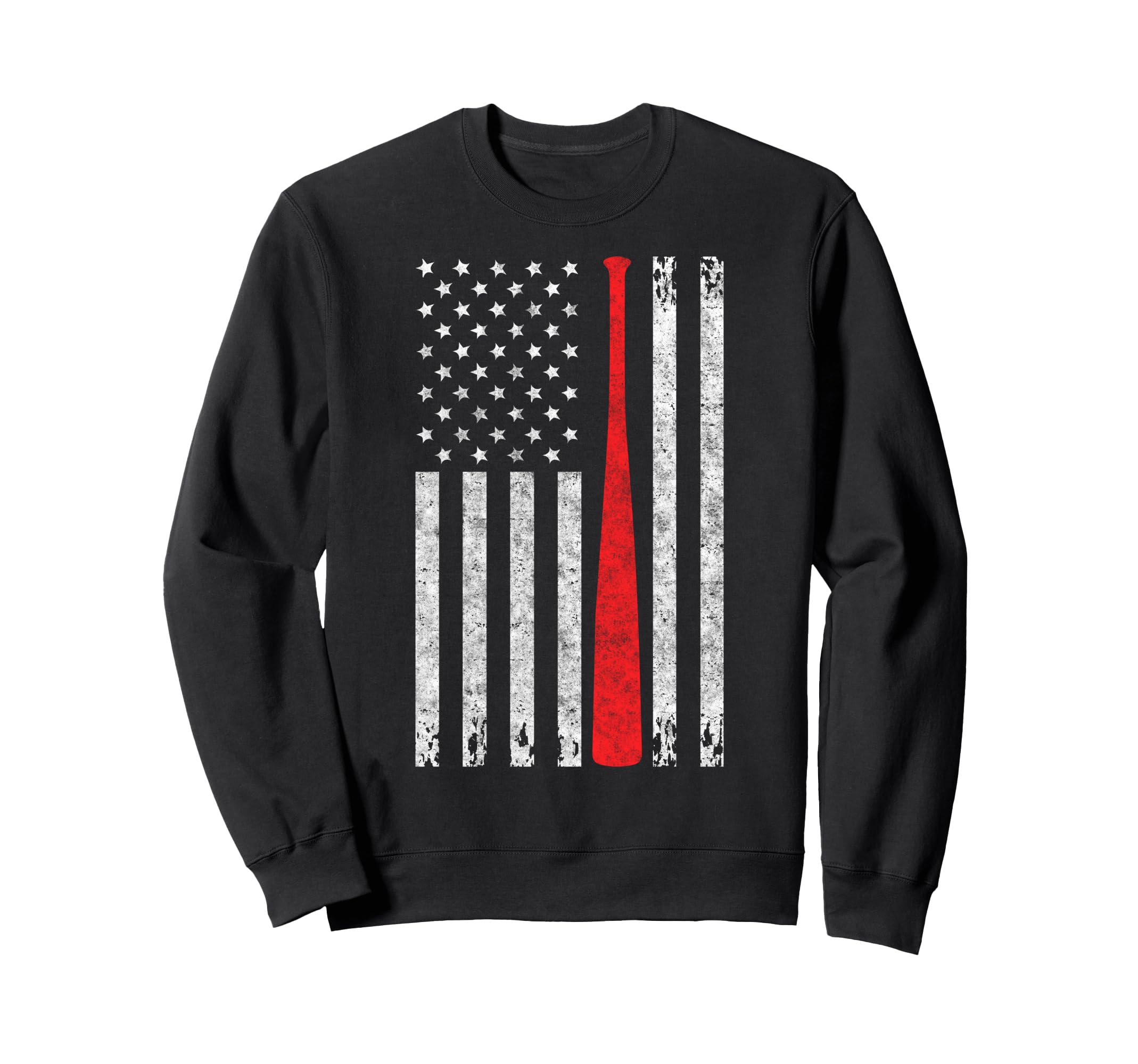 Baseball Us Flag Baseball Lover Sweatshirt - Minimalist Print for Adults - T-Shirt, Sweatshirt, Hoodie