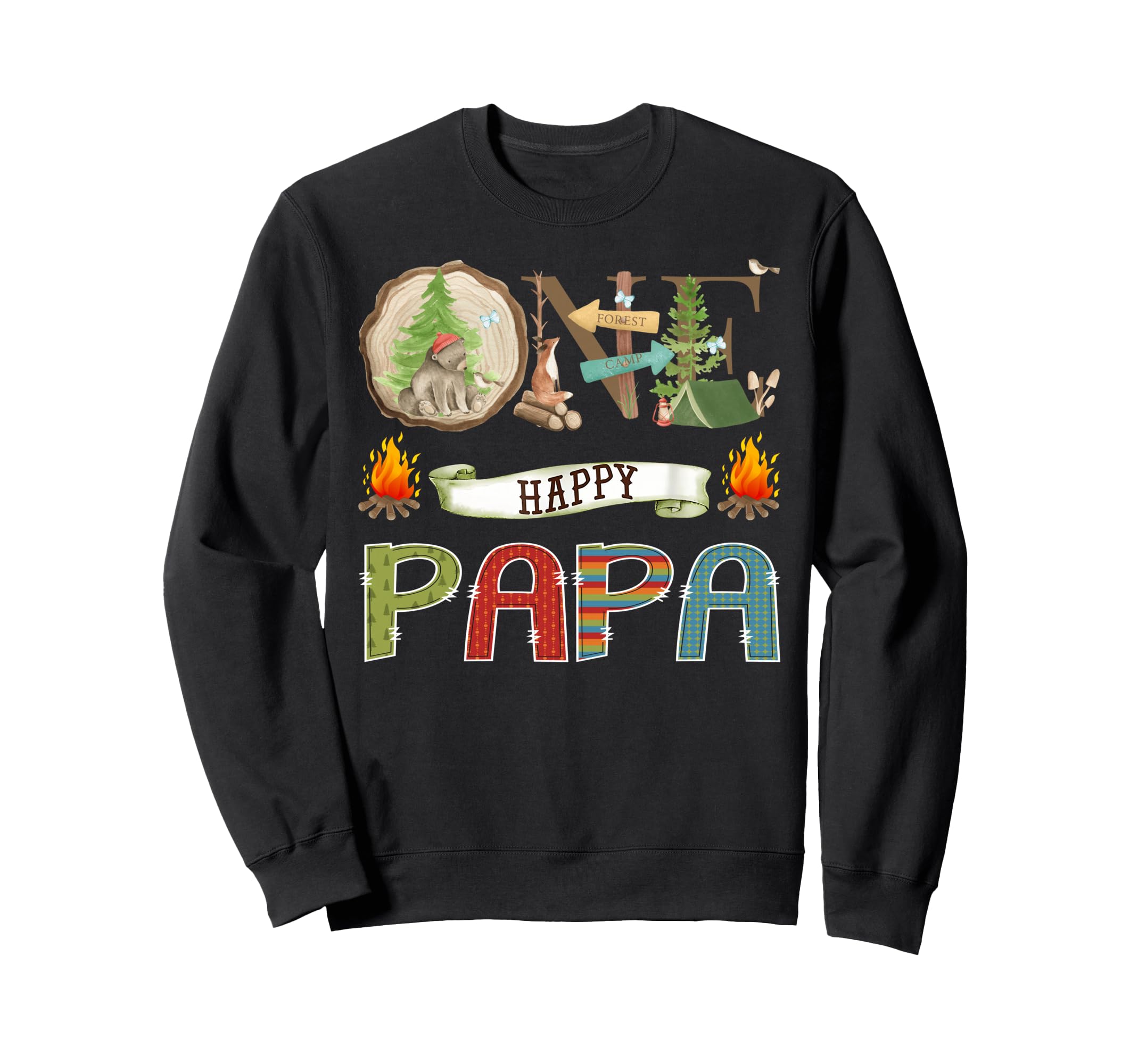 One Happy Papa Camper 1St Birthday Sweatshirt - Trendy Graphic for Adults - T-Shirt, Sweatshirt, Hoodie