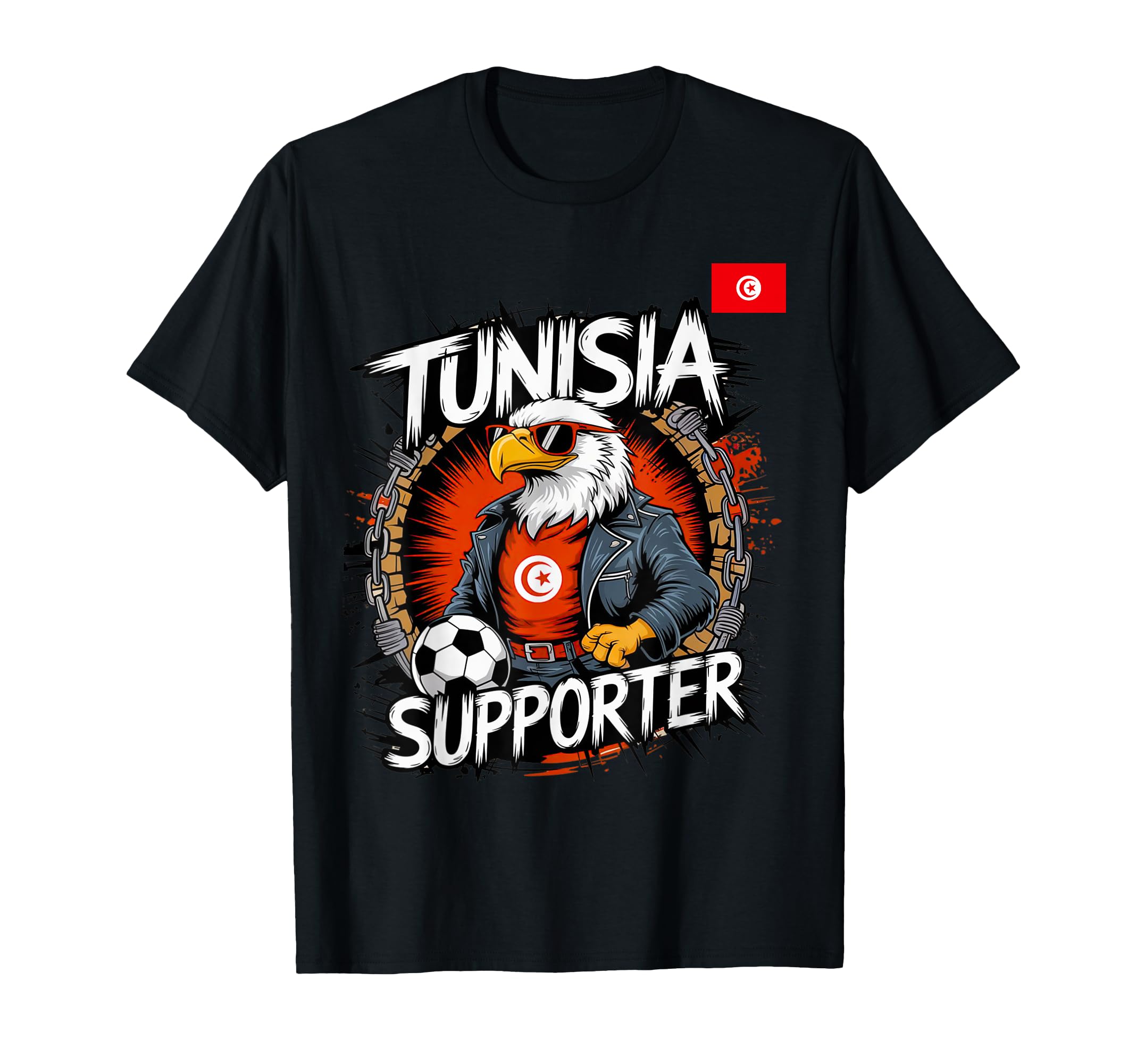 Tunisian Flag Football Fans Tunisian T-Shirt - Casual Everyday Wear Unisex - T-Shirt, Sweatshirt, Hoodie