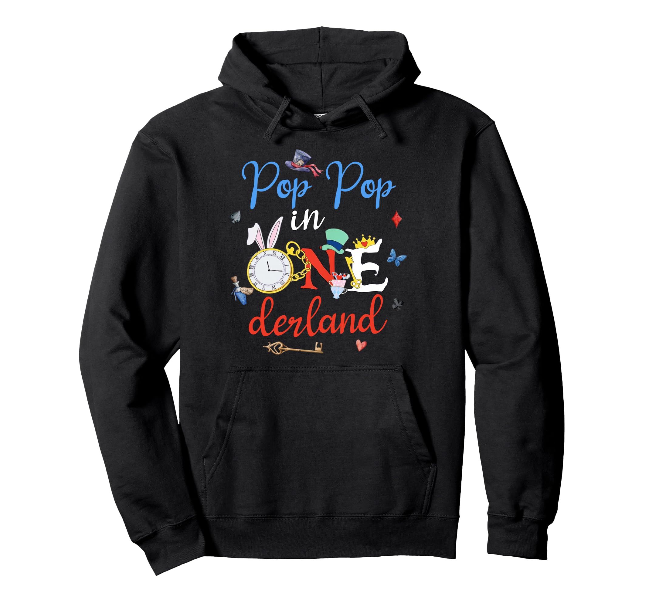 Pop Pop Onederland First Birthday Hoodie - Minimalist Print Men Women - T-Shirt, Sweatshirt, Hoodie