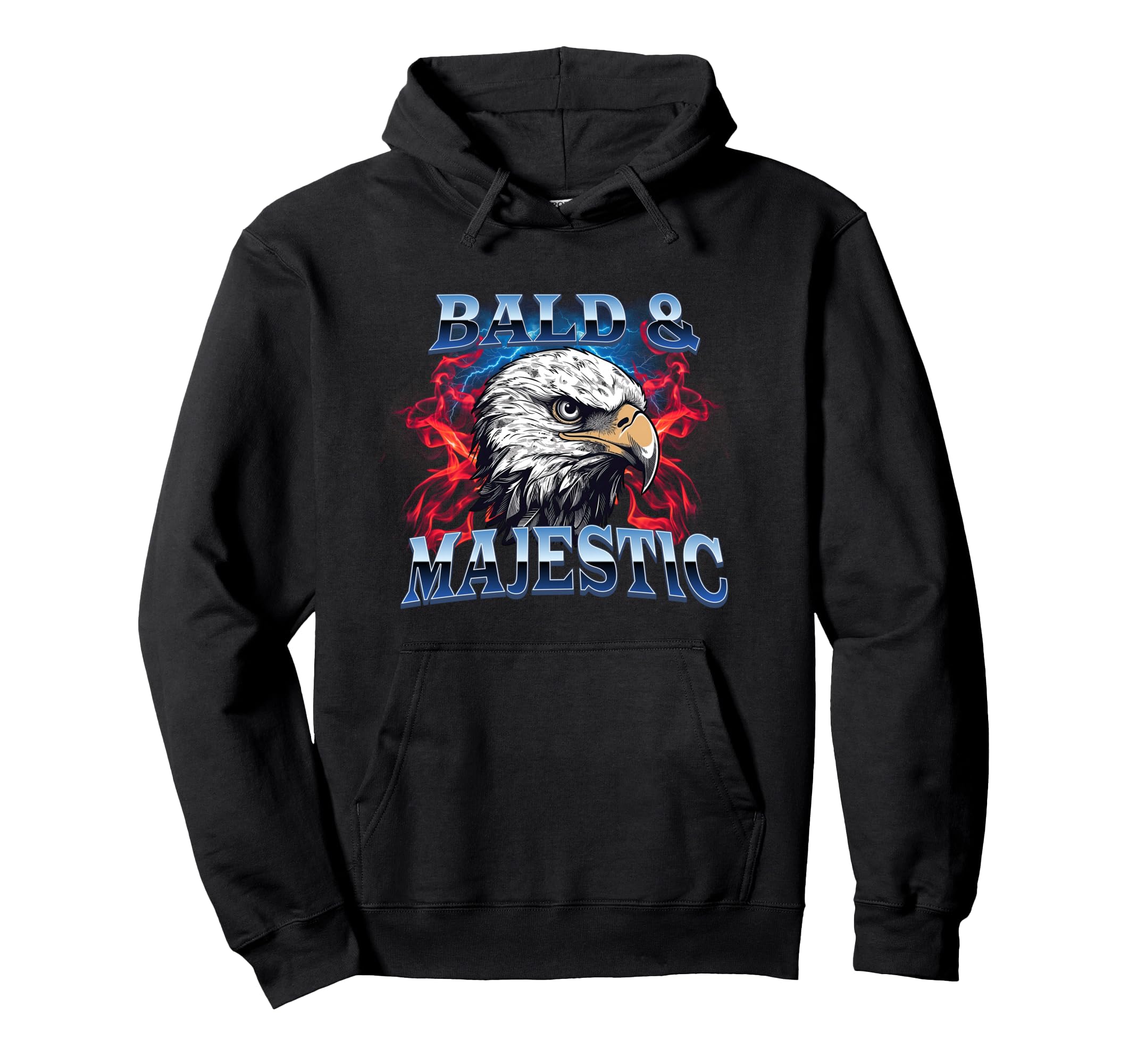 Funny Bald And Majestic Dad Joke Hair Loss Hoodie - Graphic Print Unisex - T-Shirt, Sweatshirt, Hoodie