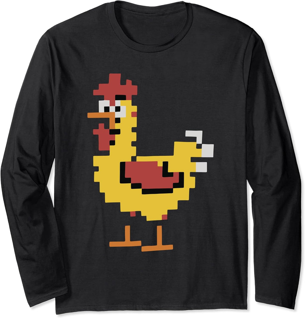 Pixel Graphic Chicken Retro Art Style - Adult & Kids T-Shirts, Sweatshirts & Hoodies apparel design preview 1