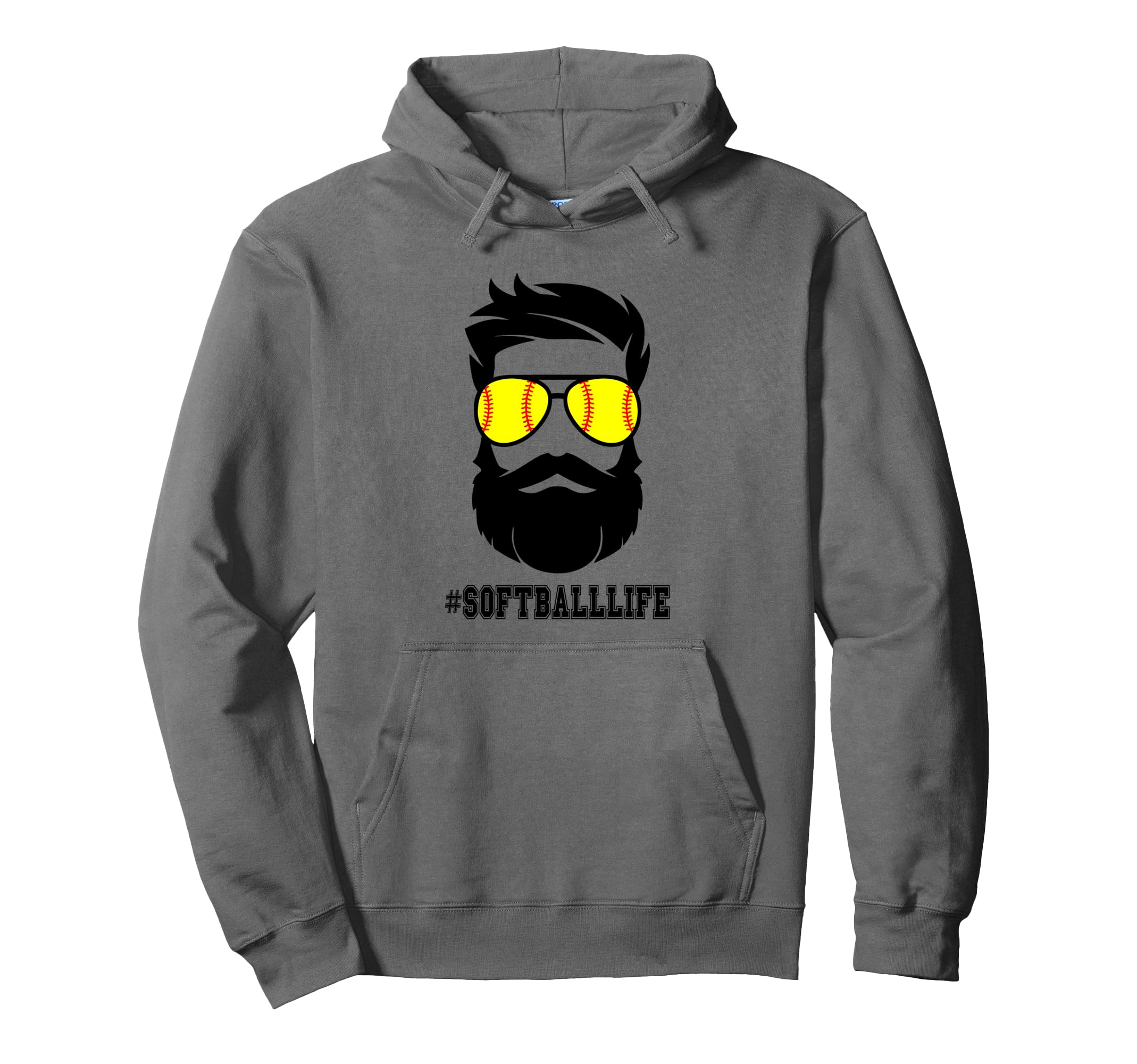 Softball Life Softball Dad Beard Father Hoodie - Graphic Print Unisex - T-Shirt, Sweatshirt, Hoodie