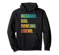 Husband Dad Bowling Legend Bowling Funny Hoodie - Aesthetic Graphic Unisex - T-Shirt, Sweatshirt, Hoodie
