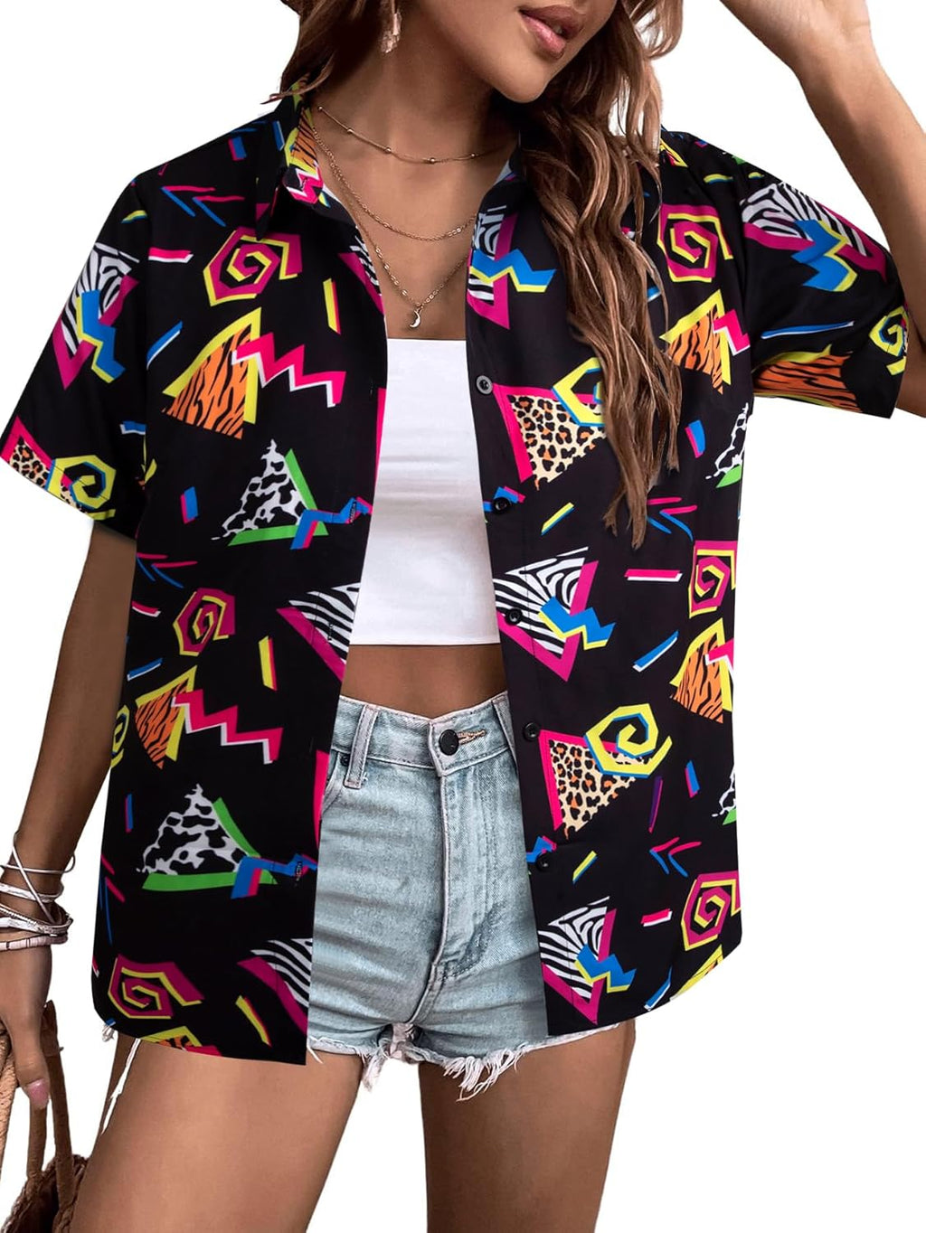 80s 90s Outfits for Women Retro Theme Party Hawaiian - Adult & Kids T-Shirts, Sweatshirts & Hoodies apparel design preview 1