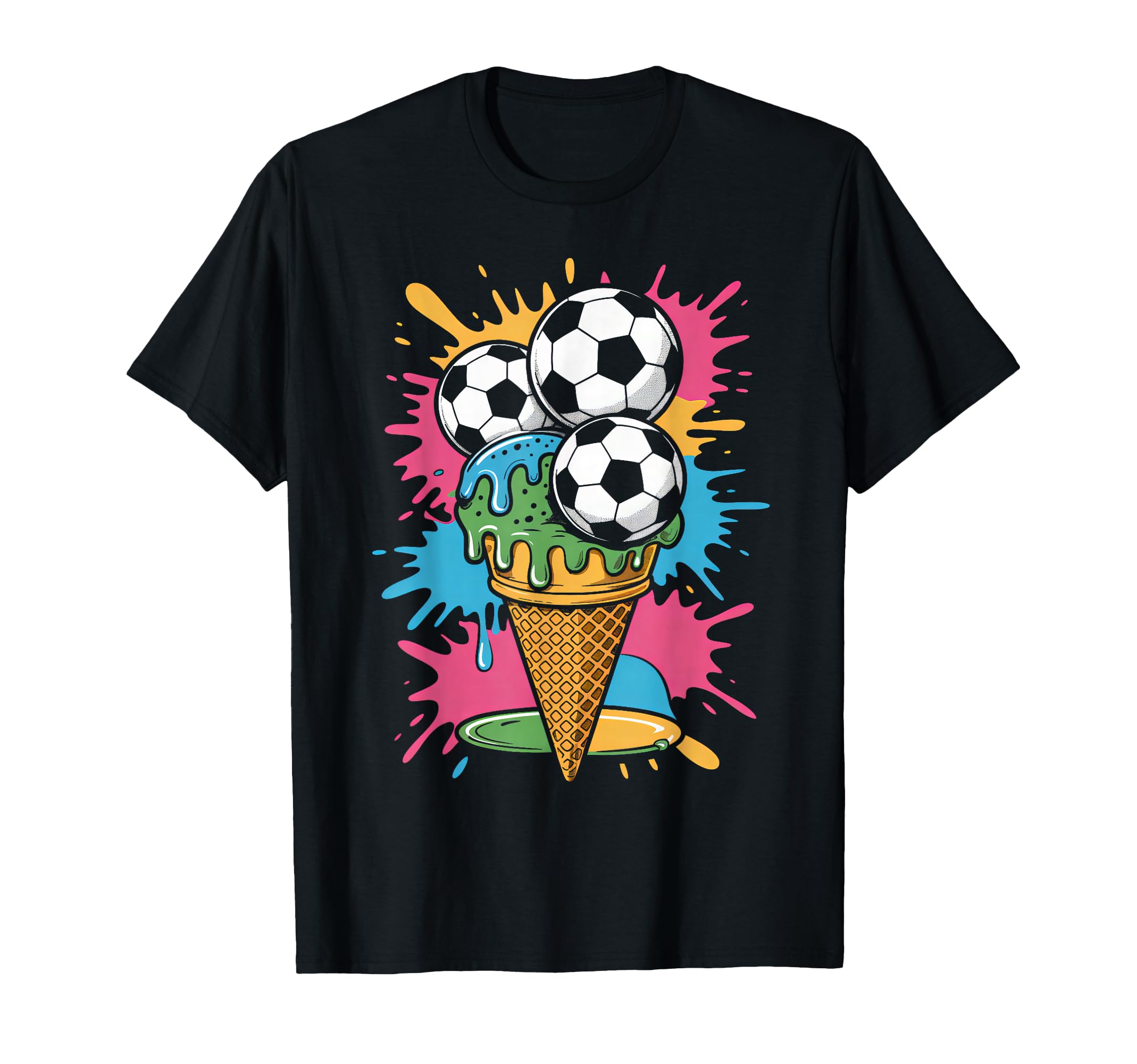Ice Cream Colorful Soccer Fan Soccer T-Shirt - Minimalist Print Men Women - T-Shirt, Sweatshirt, Hoodie