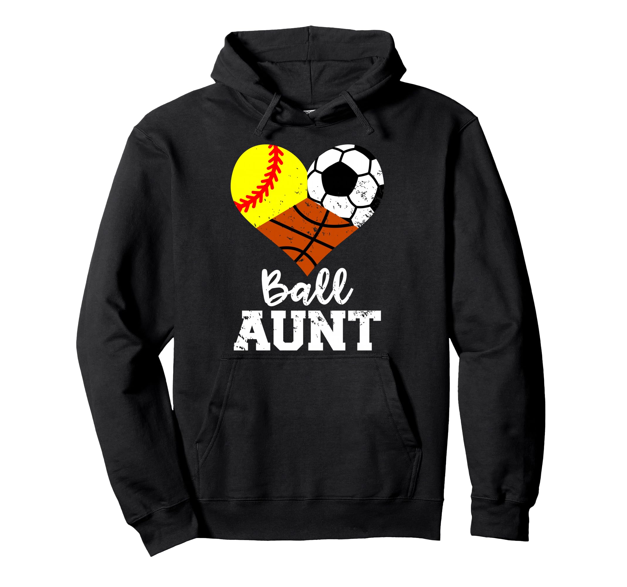 Ball Aunt Softball Soccer Basketball Hoodie - Minimalist Print Unisex - T-Shirt, Sweatshirt, Hoodie
