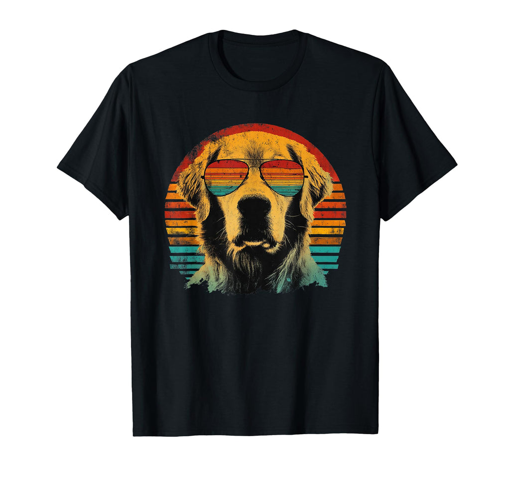 Golden Retriever Dad Sunset Fathers T-Shirt - Trendy Graphic for Adults - T-Shirt, Sweatshirt, Hoodie