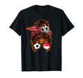 Messy Bun Hair Brown Skin Soccer T-Shirt - Trendy Graphic Men Women - T-Shirt, Sweatshirt, Hoodie