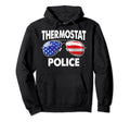 Thermostat Police Usa Flag Hoodie - Casual Everyday Wear Men Women - T-Shirt, Sweatshirt, Hoodie