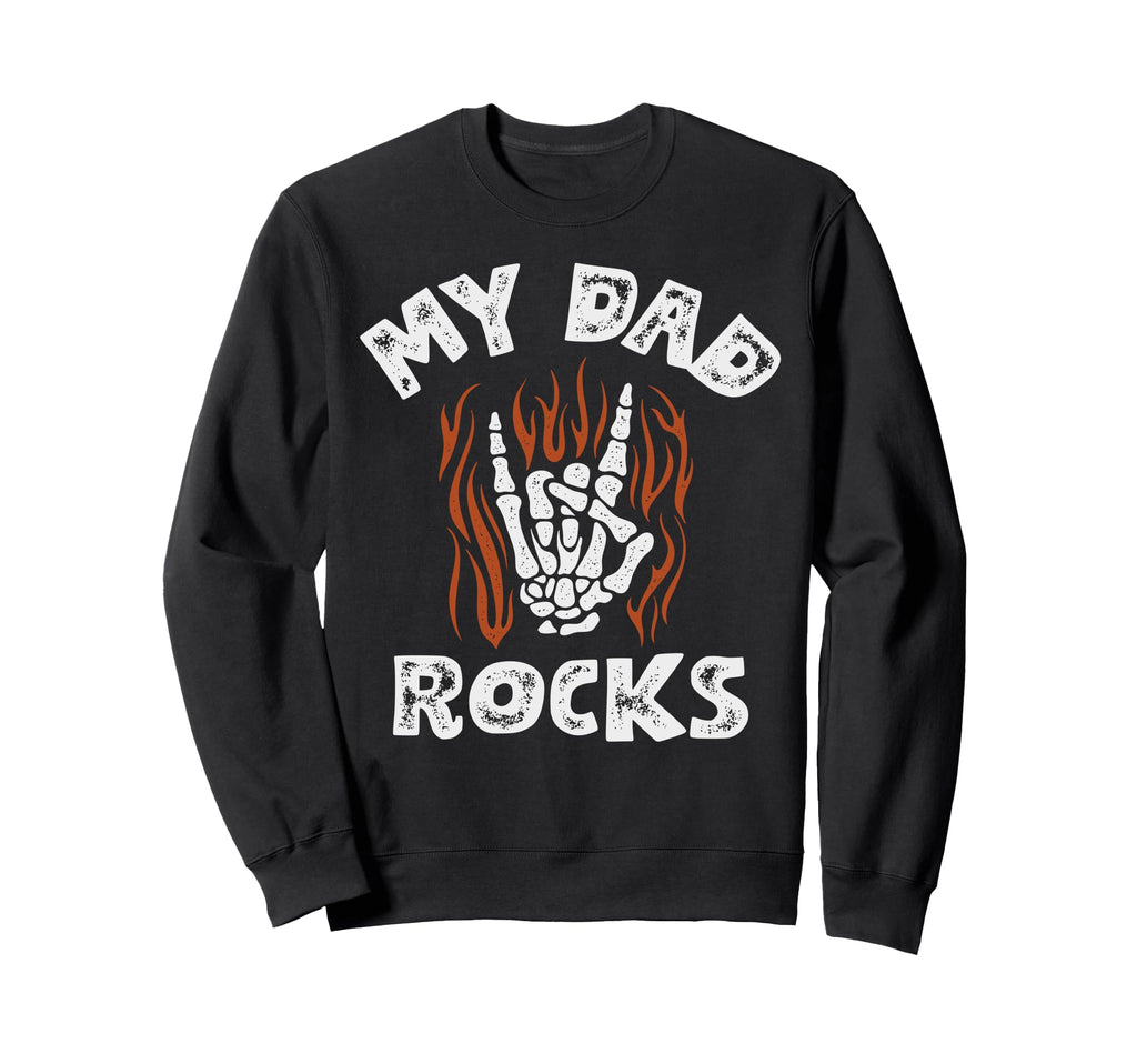 Funny Dad Rocks Rocker Dad Rockn Sweatshirt - Trendy Graphic Men Women - T-Shirt, Sweatshirt, Hoodie