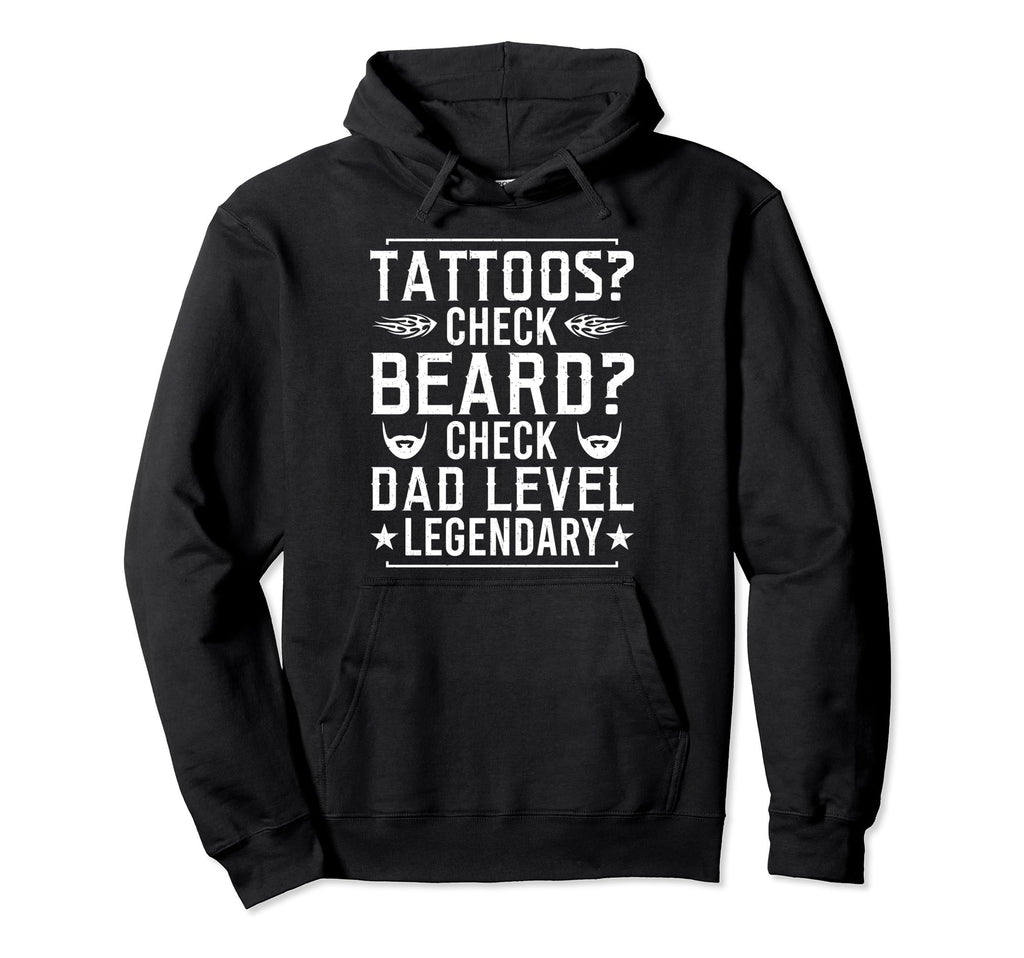 Bearded Inked Dad Beard Tattoo Hoodie - Fun Novelty Design for Adults - T-Shirt, Sweatshirt, Hoodie