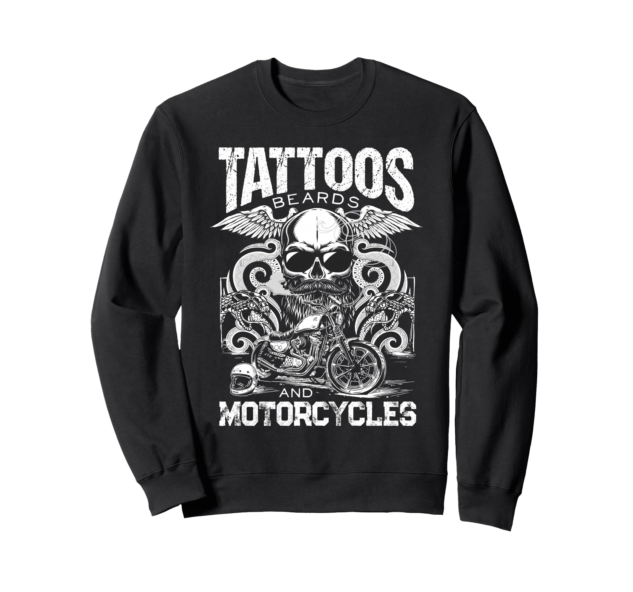 Tattoos Beards And Motorcycles Sweatshirt - Trendy Graphic for Adults - T-Shirt, Sweatshirt, Hoodie