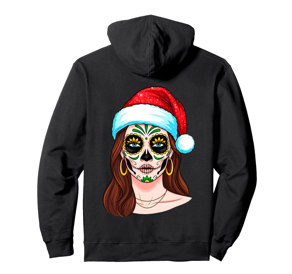Merry Skull Art Santa Hat Festive Dad Hoodie - Streetwear Style for Adults - T-Shirt, Sweatshirt, Hoodie