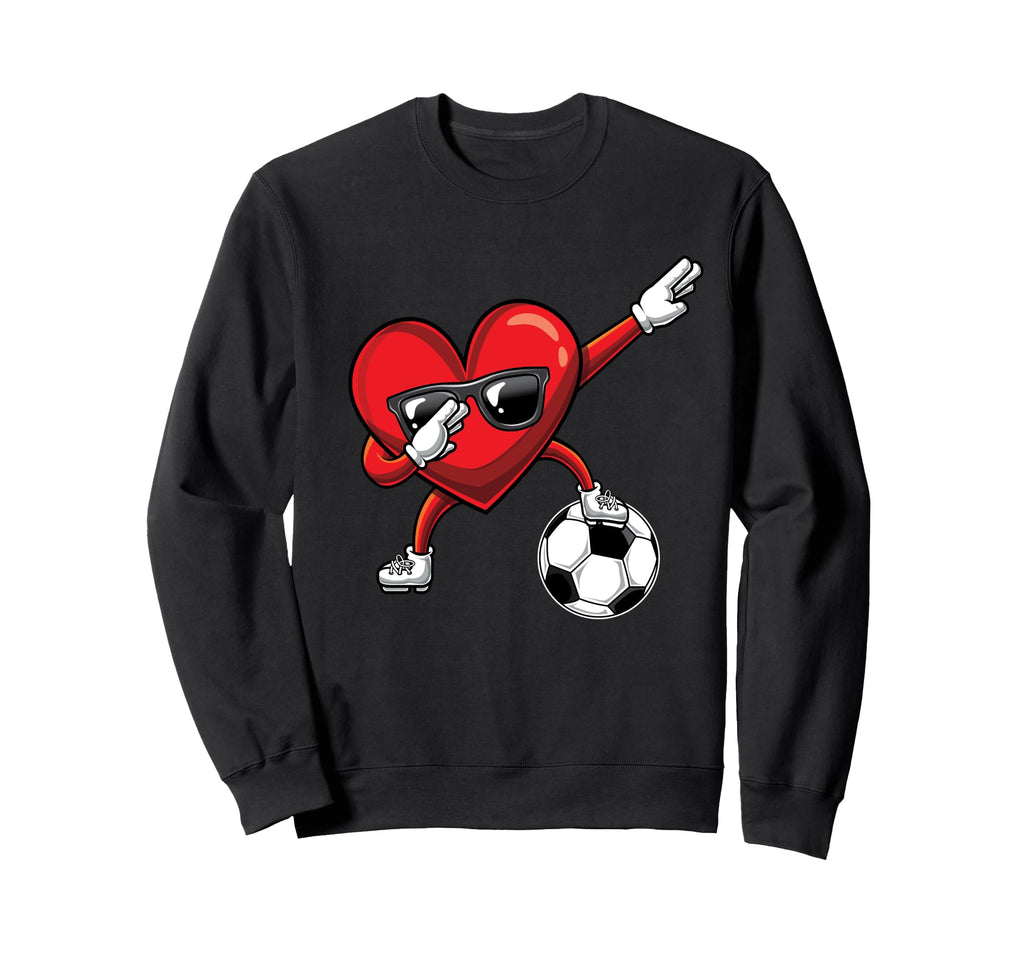 Dabbing Heart Dab Valentines Day Soccer Sweatshirt - Unique Graphic Unisex - T-Shirt, Sweatshirt, Hoodie