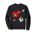 Dabbing Heart Dab Valentines Day Soccer Sweatshirt - Unique Graphic Unisex - T-Shirt, Sweatshirt, Hoodie