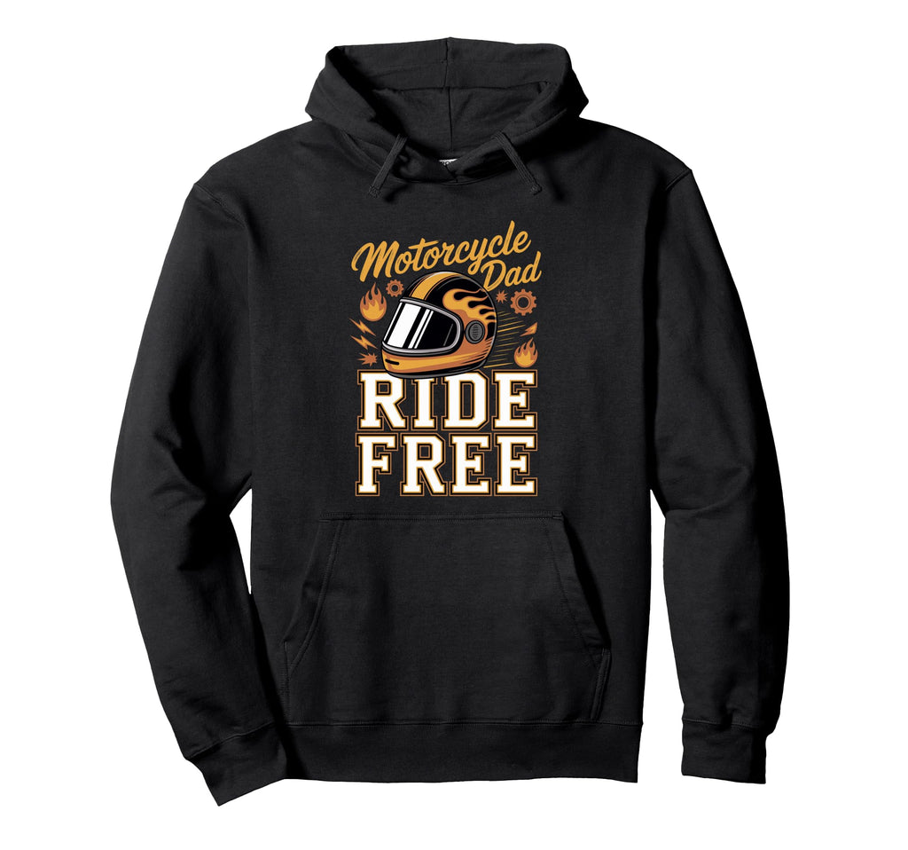 Motorcycle Dad Ride Free Biker Father Hoodie - Minimalist Print for Adults - T-Shirt, Sweatshirt, Hoodie