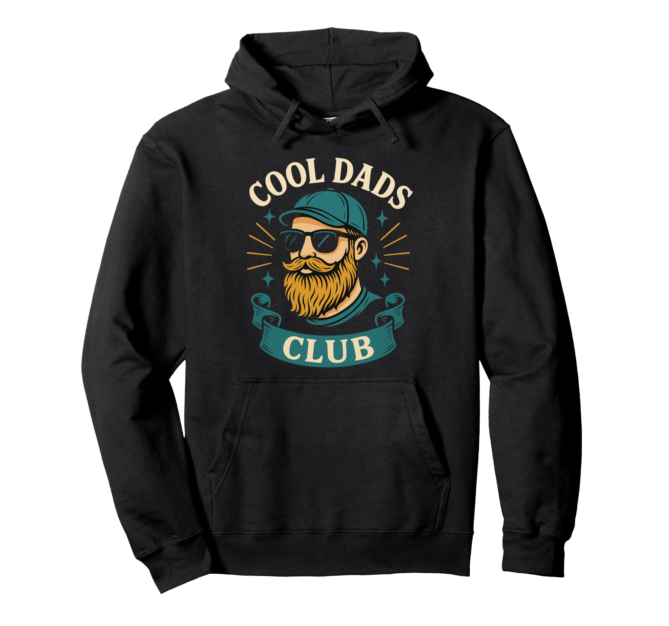 Dads Club Funny Hipster Beard Hoodie - Aesthetic Graphic for Adults - T-Shirt, Sweatshirt, Hoodie