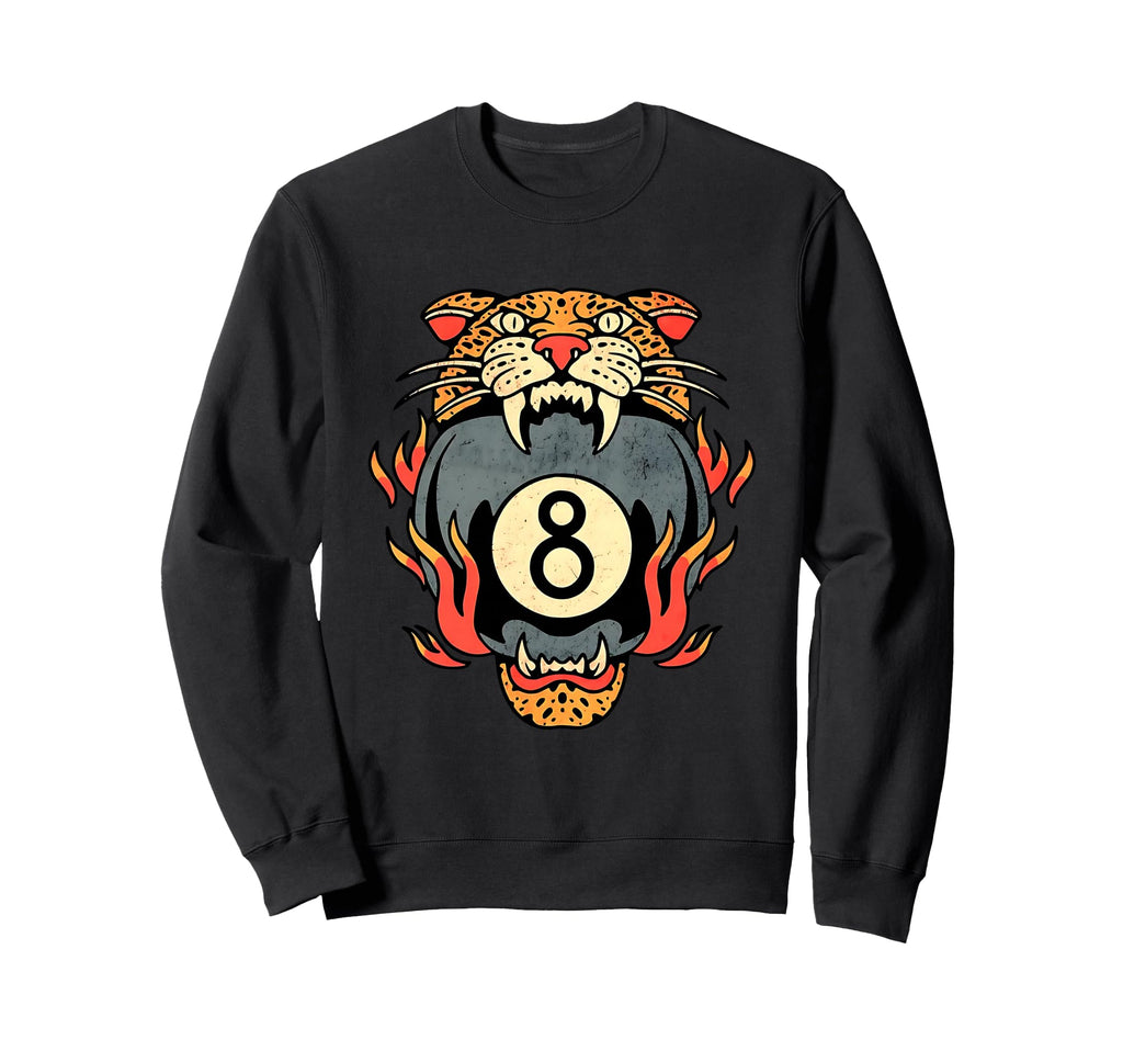 Lucky Leopard Traditional Tattoo 8 Sweatshirt - Trendy Graphic for Adults - T-Shirt, Sweatshirt, Hoodie
