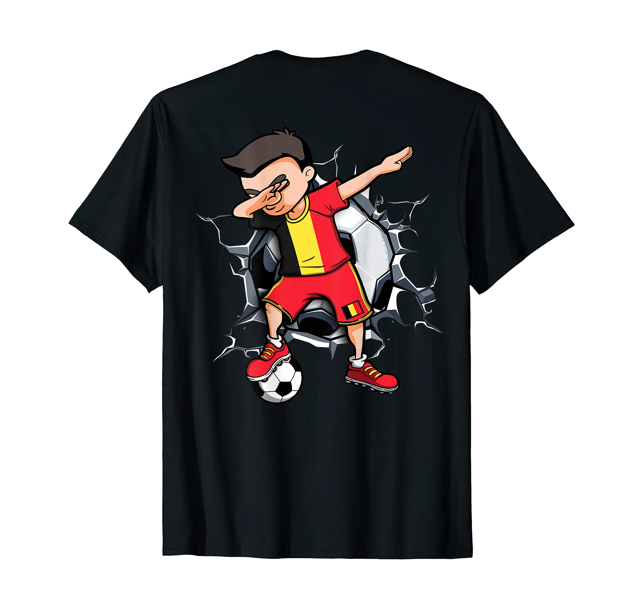 Dabbing Soccer Belgium Football T-Shirt - Fun Novelty Design for Adults - T-Shirt, Sweatshirt, Hoodie