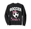 Soccer Sister Bow Soccer Ball Sweatshirt - Trendy Graphic for Adults - T-Shirt, Sweatshirt, Hoodie