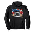 American Flag Trucker Dad Big Rig Hoodie - Trendy Graphic for Adults - T-Shirt, Sweatshirt, Hoodie