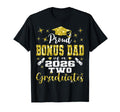Proud Bonus Dad Two 2026 Graduates T-Shirt - Aesthetic Graphic for Adults - T-Shirt, Sweatshirt, Hoodie