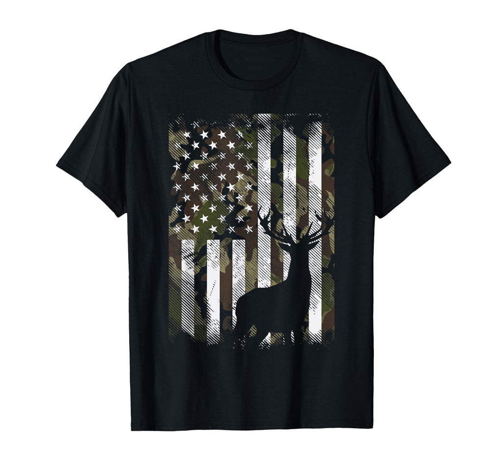 Camo Us Flag Deer Elk Buck T-Shirt - Aesthetic Graphic for Adults - T-Shirt, Sweatshirt, Hoodie