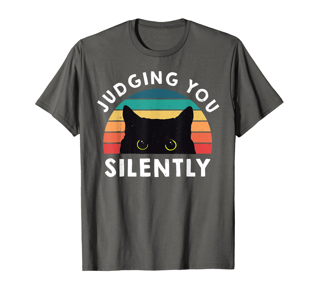 Funny Black Cat Judging You Silently T-Shirt - Minimalist Print for Adults - T-Shirt, Sweatshirt, Hoodie