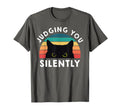 Funny Black Cat Judging You Silently T-Shirt - Minimalist Print for Adults - T-Shirt, Sweatshirt, Hoodie