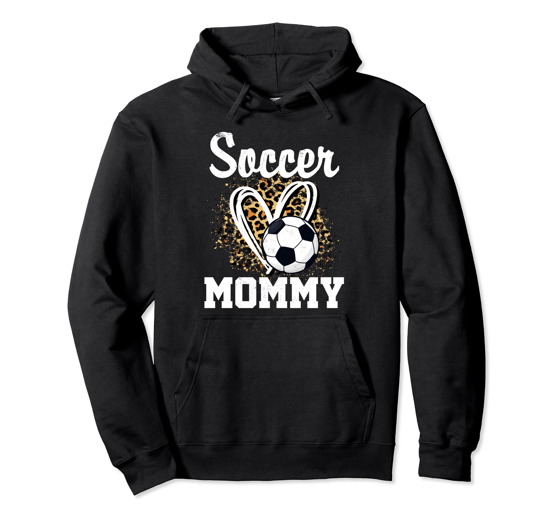 Soccer Mommy Leopard Heart Matching Hoodie - Novelty Apparel for Adults - T-Shirt, Sweatshirt, Hoodie