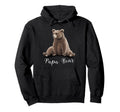 Watercolor Art Daddy Grizzly Drawing Papa Hoodie - Novelty Apparel Unisex - T-Shirt, Sweatshirt, Hoodie