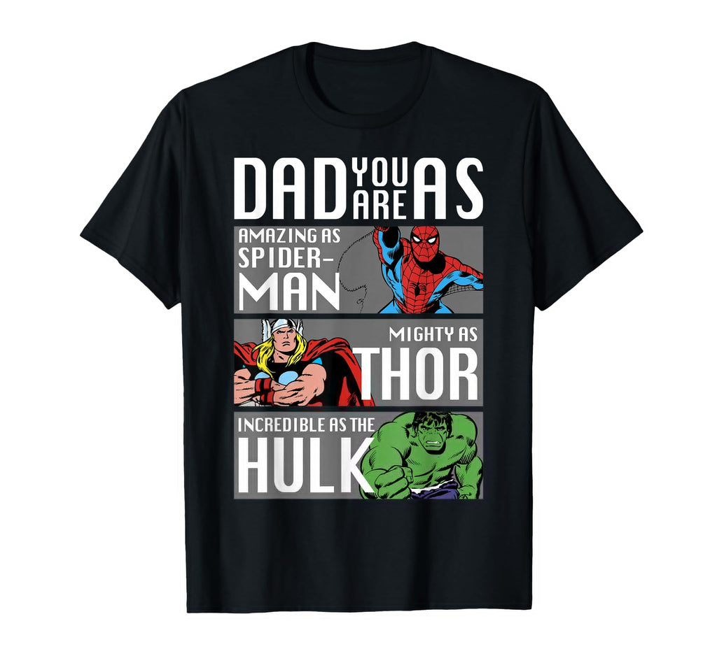 Marvel Fathers Day Spider Thor Hulk Dad T-Shirt - Aesthetic Graphic Unisex - T-Shirt, Sweatshirt, Hoodie