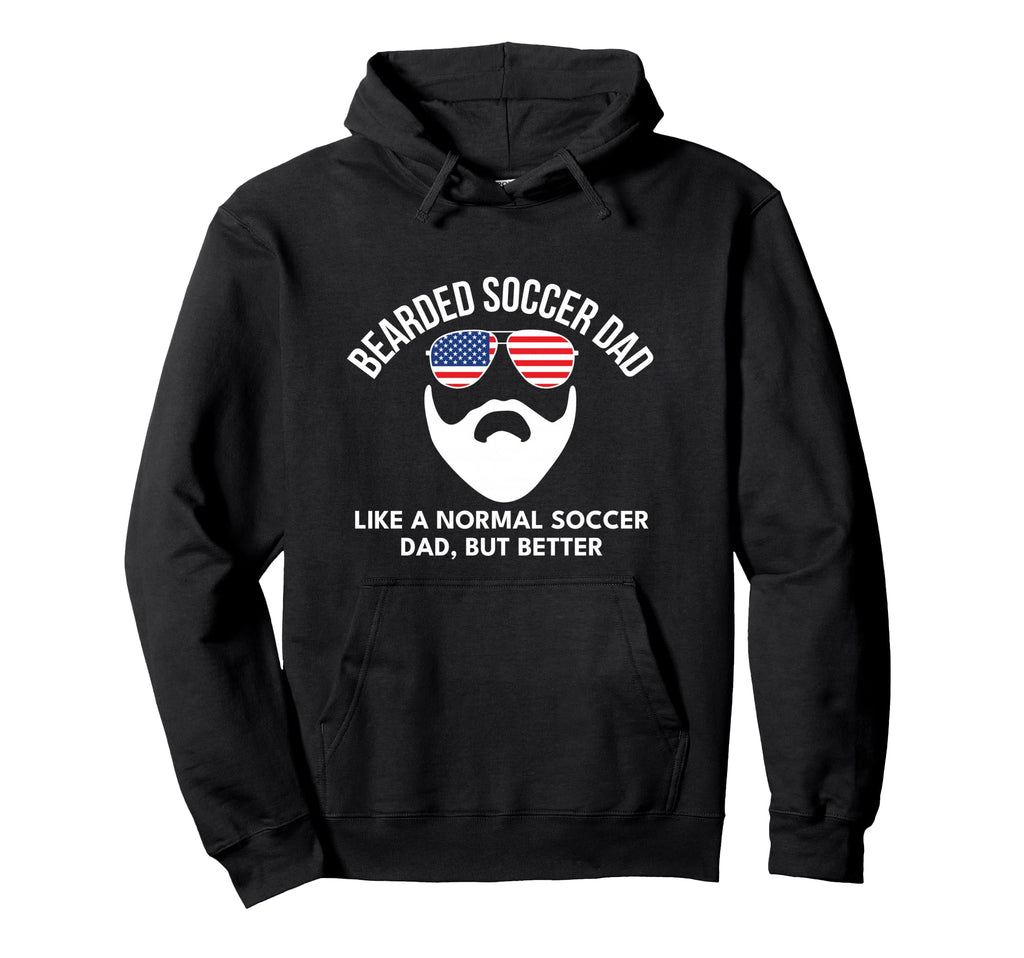 Soccer Dad Flag Bearded Funny Hoodie - Novelty Apparel for Adults - T-Shirt, Sweatshirt, Hoodie