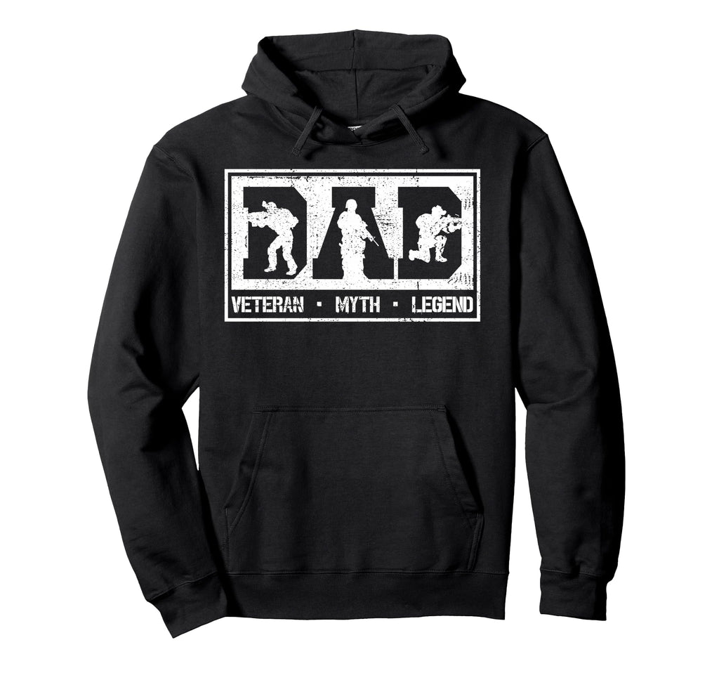 Dad Veteran Myth Legend Fathers Day Hoodie - Fun Novelty Design for Adults - T-Shirt, Sweatshirt, Hoodie