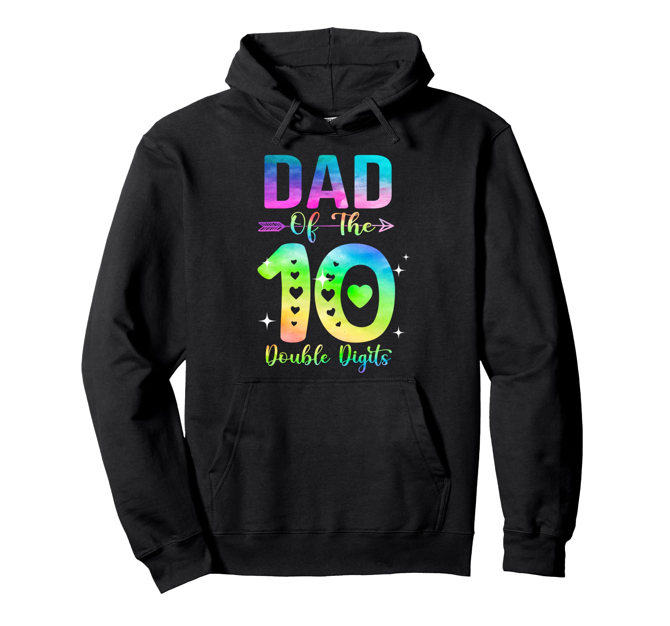 Dad Birthday Double Digits 10Th Birthday Hoodie - Custom Art Print Unisex - T-Shirt, Sweatshirt, Hoodie
