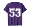 Number 53 Front Back Varsity Sports T-Shirt - Fun Novelty Design Men Women - T-Shirt, Sweatshirt, Hoodie