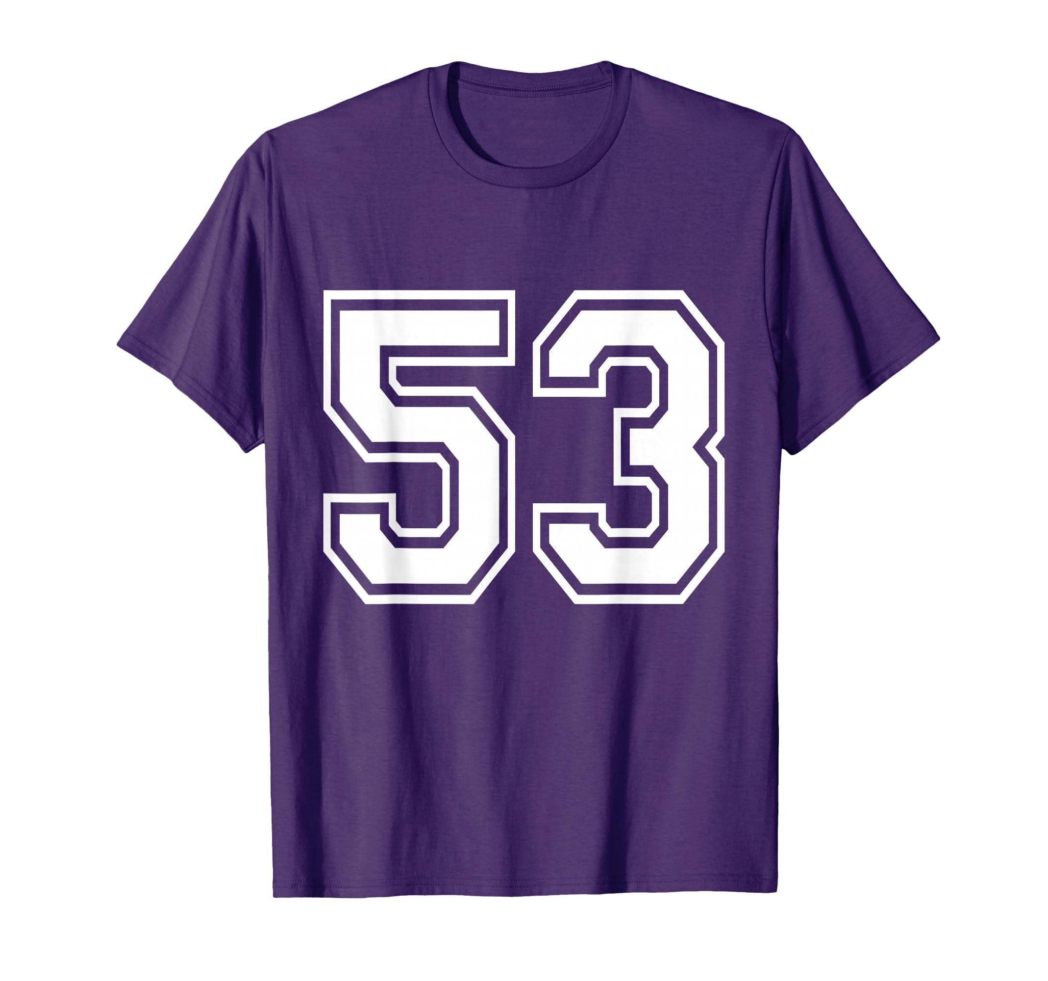 Number 53 Front Back Varsity Sports T-Shirt - Fun Novelty Design Men Women - T-Shirt, Sweatshirt, Hoodie