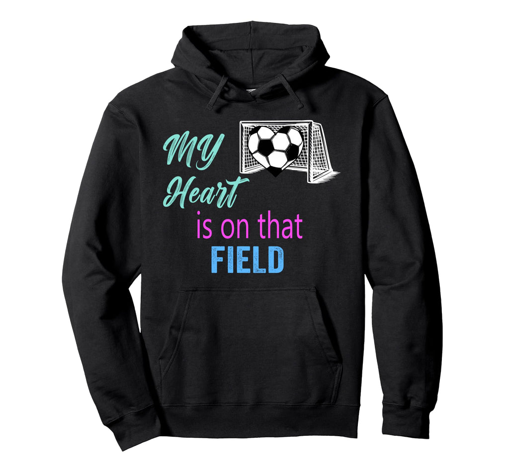 Soccer Mom Mama Heart Is That Field Game Hoodie - Minimalist Print Unisex - T-Shirt, Sweatshirt, Hoodie