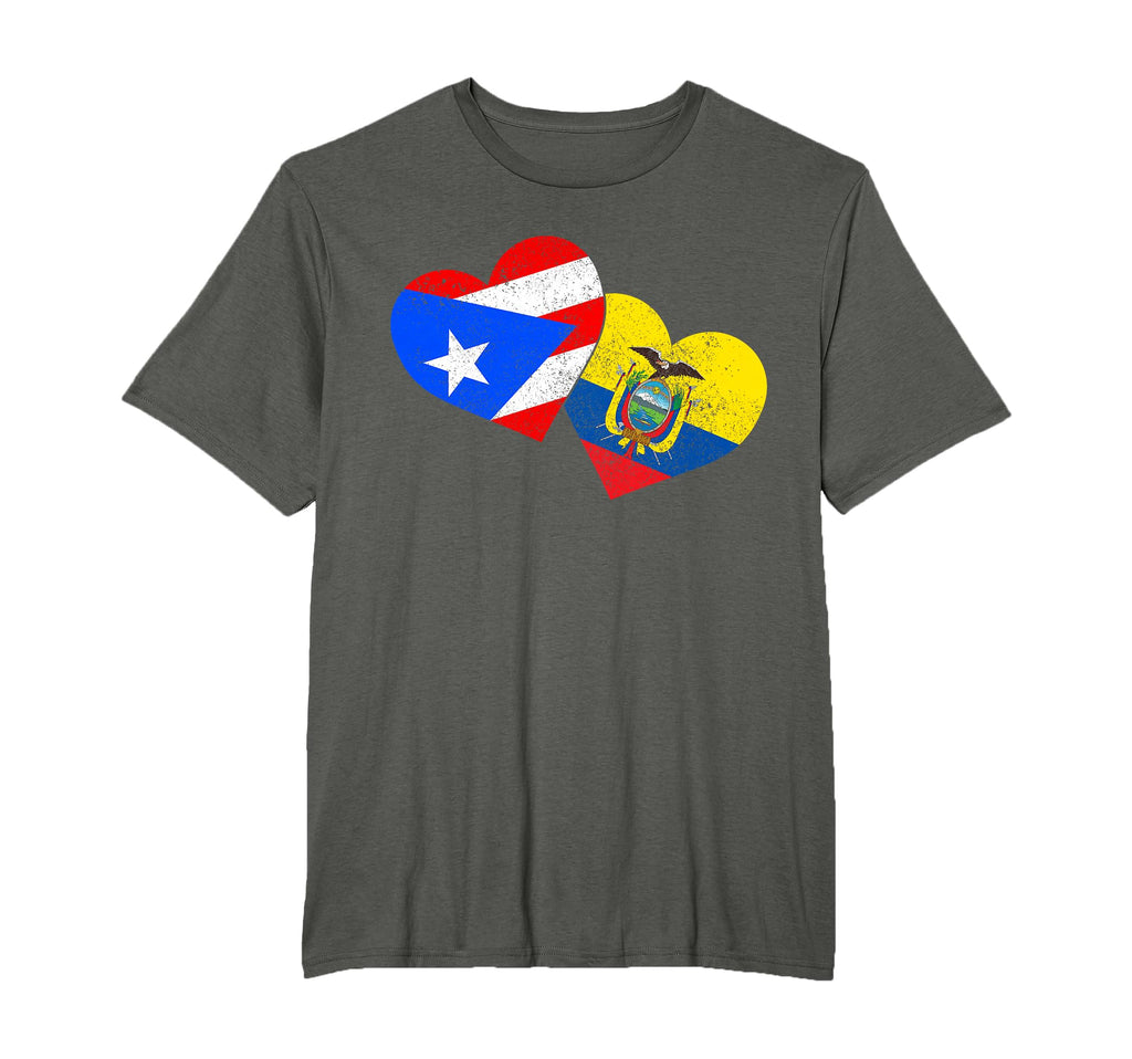 Ecuador Puerto Rico Flag Heart Ecuadorian T-Shirt - Trendy Graphic Unisex - T-Shirt, Sweatshirt, Hoodie