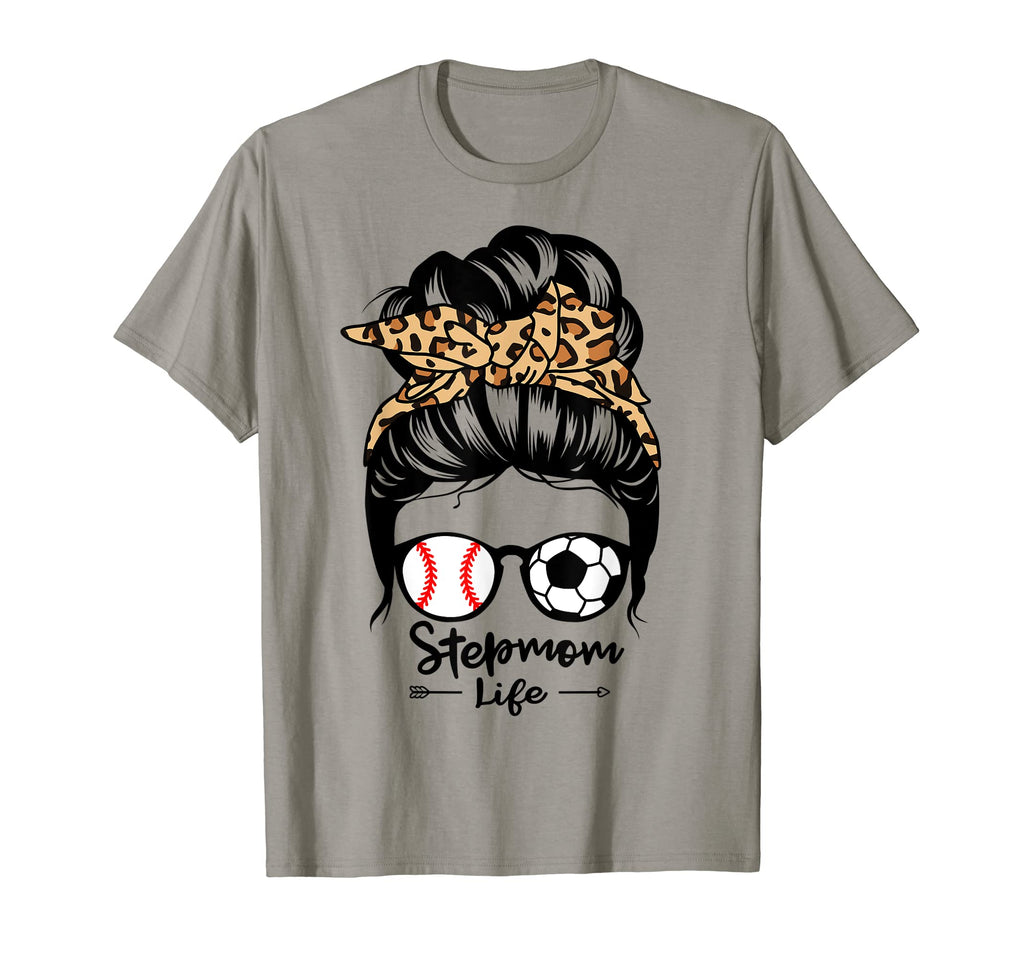 Stepmom Life Messy Bun Hair Funny Soccer T-Shirt - Minimalist Print Unisex - T-Shirt, Sweatshirt, Hoodie