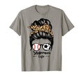 Stepmom Life Messy Bun Hair Funny Soccer T-Shirt - Minimalist Print Unisex - T-Shirt, Sweatshirt, Hoodie