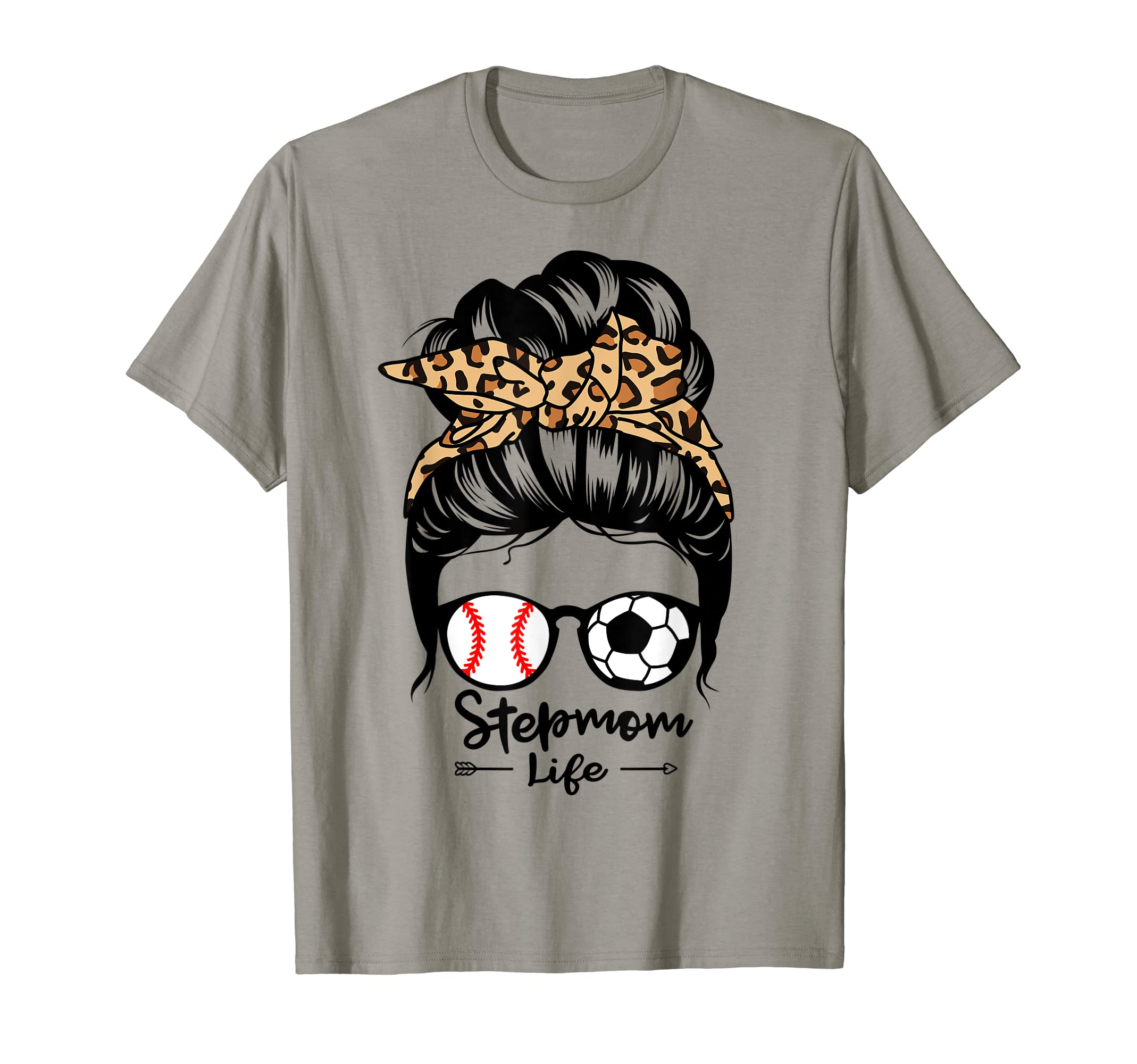 Stepmom Life Messy Bun Hair Funny Soccer T-Shirt - Minimalist Print Unisex - T-Shirt, Sweatshirt, Hoodie