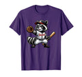 Raccoon Baseball Player T-Shirt - Fun Novelty Design Men Women - T-Shirt, Sweatshirt, Hoodie
