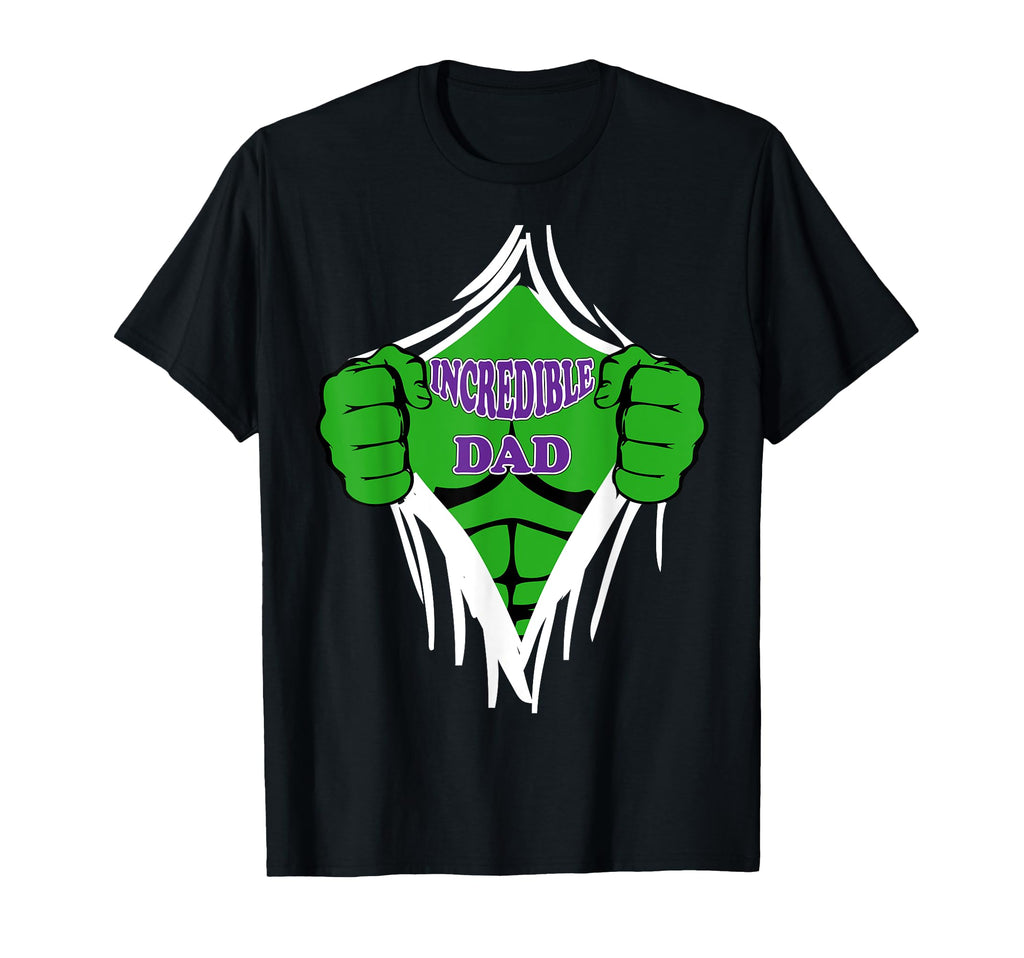 Incredible Dad Superhero Unique T-Shirt - Custom Art Print Men Women - T-Shirt, Sweatshirt, Hoodie