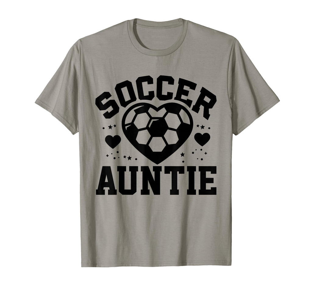 Soccer Auntie Heart Auntie T-Shirt - Casual Everyday Wear for Adults - T-Shirt, Sweatshirt, Hoodie