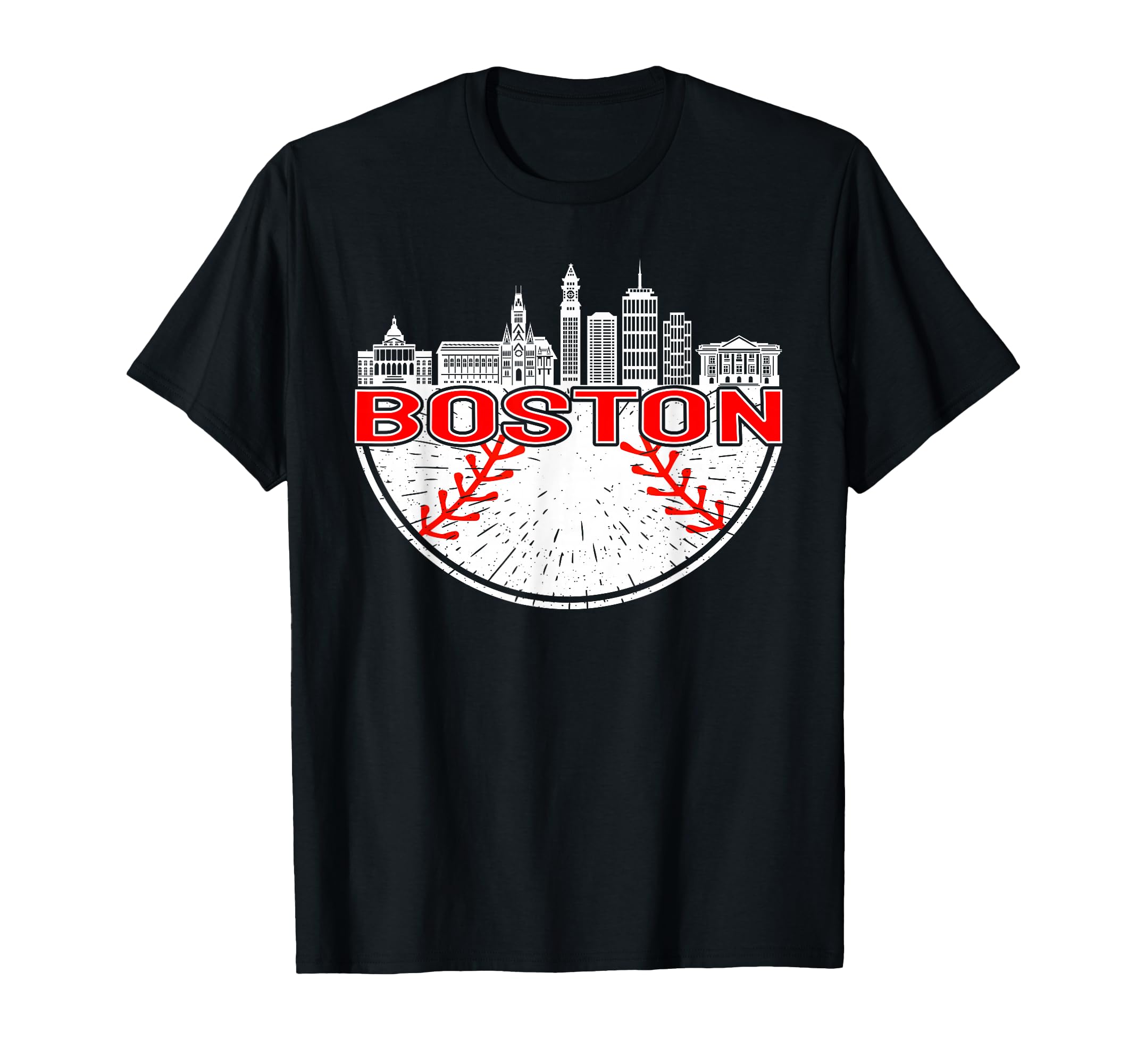 Boston Baseball And T-Shirt - Custom Art Print Unisex - T-Shirt, Sweatshirt, Hoodie